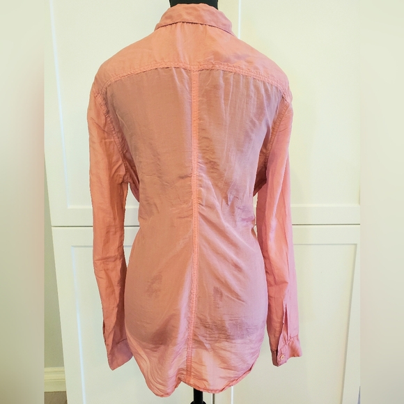 NWT Free People 100% Silk Pink/Salmon Blouse, Medium - Picture 2 of 5